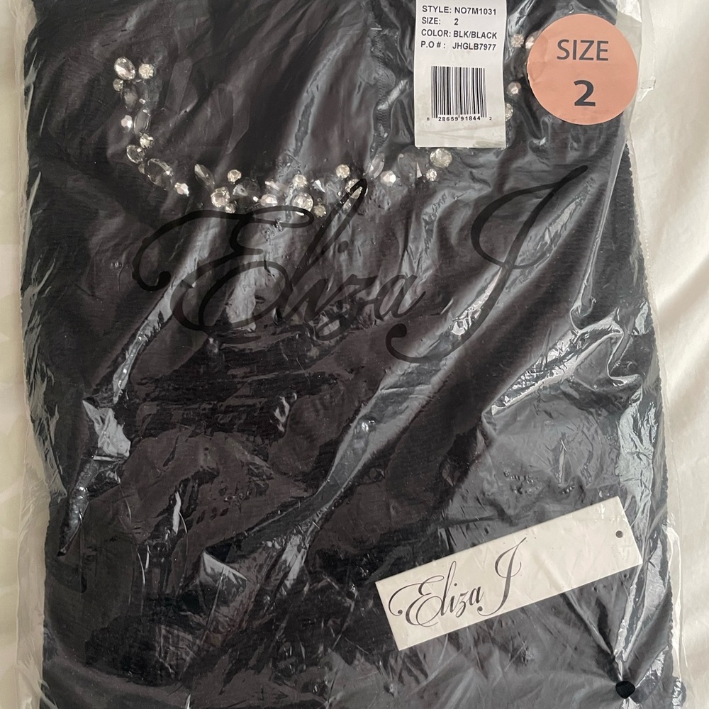 NWT Eliza J Black Dress with Jewel Detail